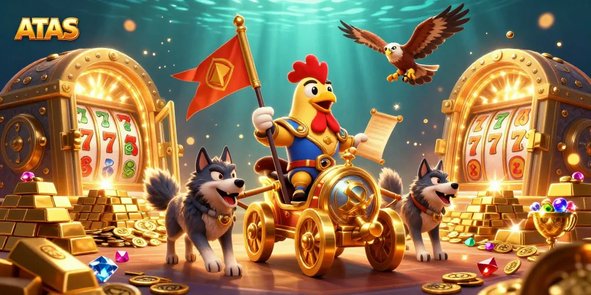 Engage with the thrilling world of ATAS Casino featuring a rooster warlord and golden riches.
