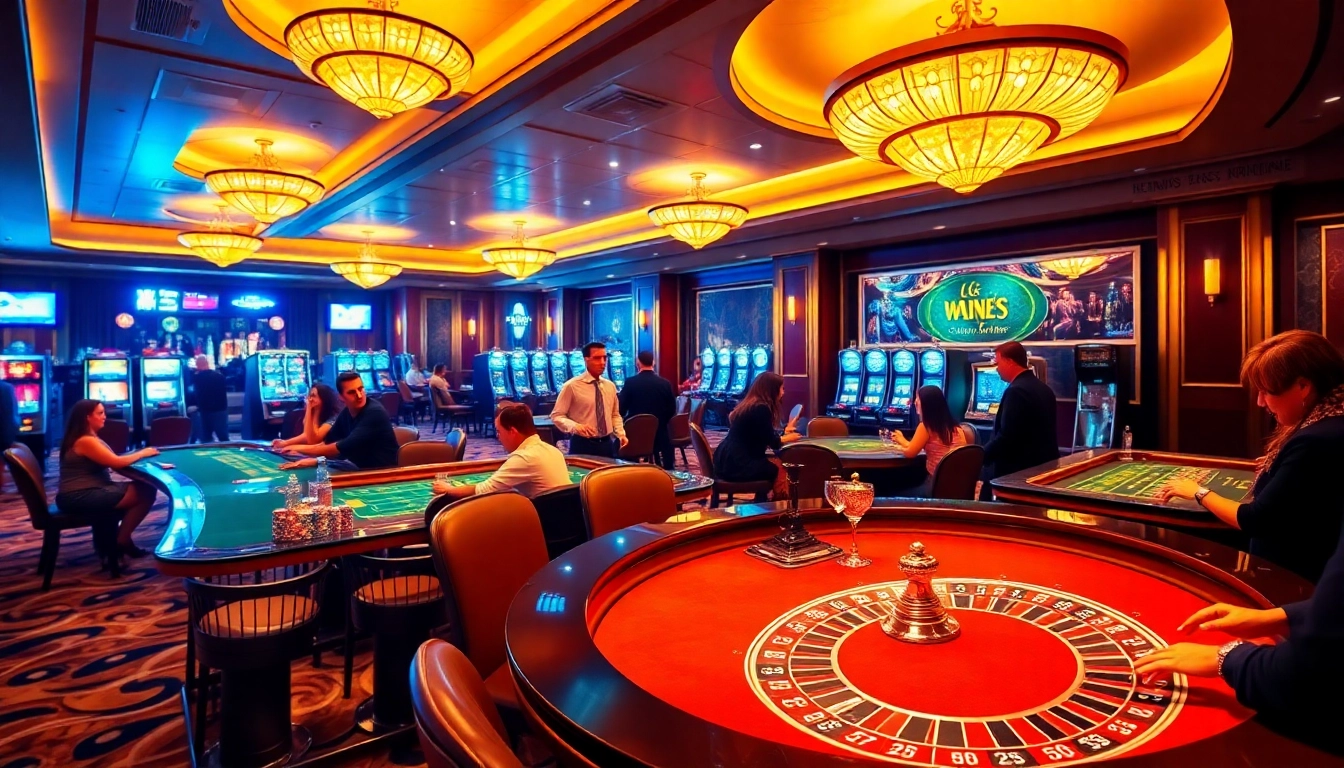 Engaged players enjoying games at mb66-t.com in a luxurious casino setting.