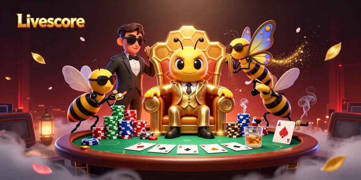 Engaging Livescore 3D illustration depicting a dynamic casino scene with poker elements.