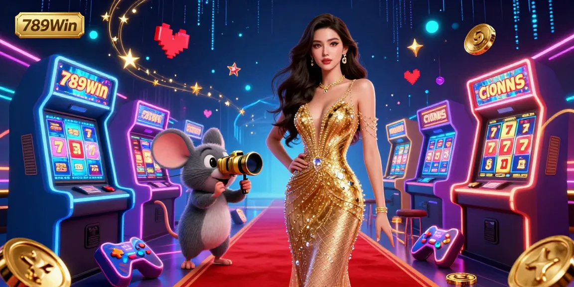 Engage with vibrant gaming action at 789Win through an exciting 3D casino scene representing thrilling jackpots and fun.