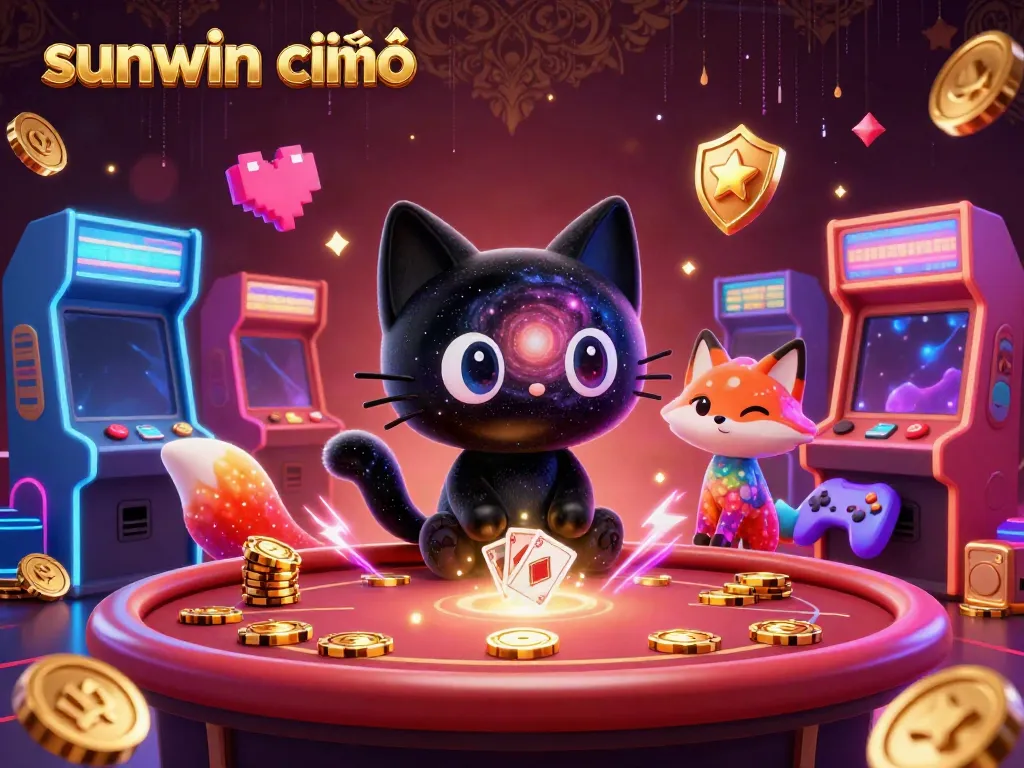 Engage with sunwin chính thức at an energetic cosmic casino featuring a black hole cat and nebula fox.