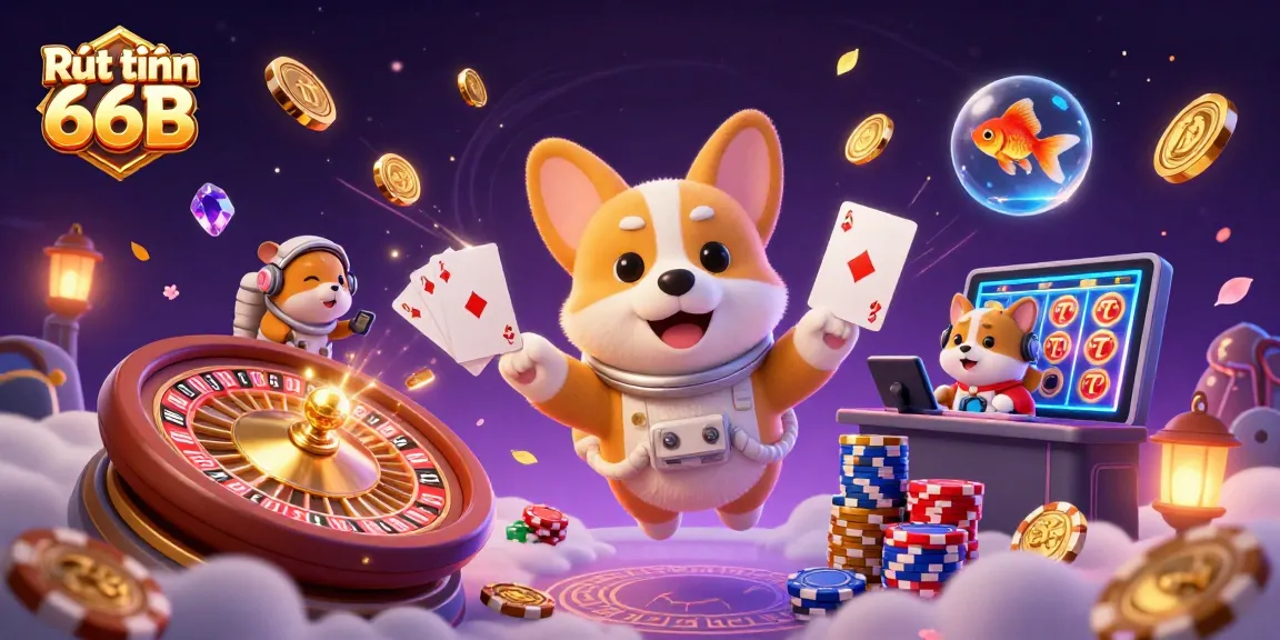 Experience Rút tiền 66B in an exciting zero-gravity space casino scene with vivid gaming elements.