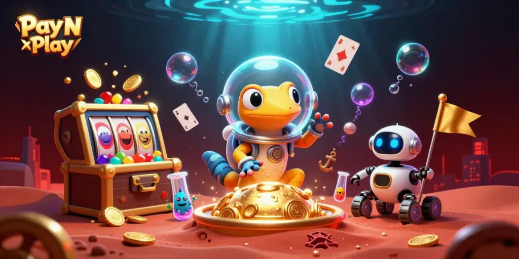 Pay N Play - Marsilainen gecko löytää kultaisen kasinon avaruudessa.