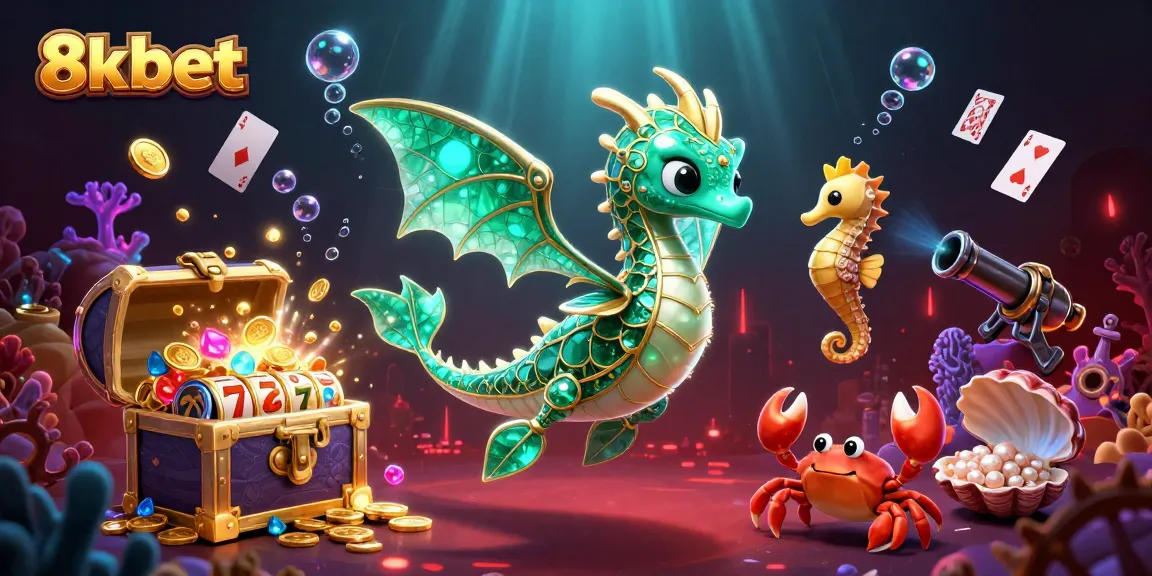 Experience thrilling gameplay with 8xbet's animated sea dragon and treasure adventure.