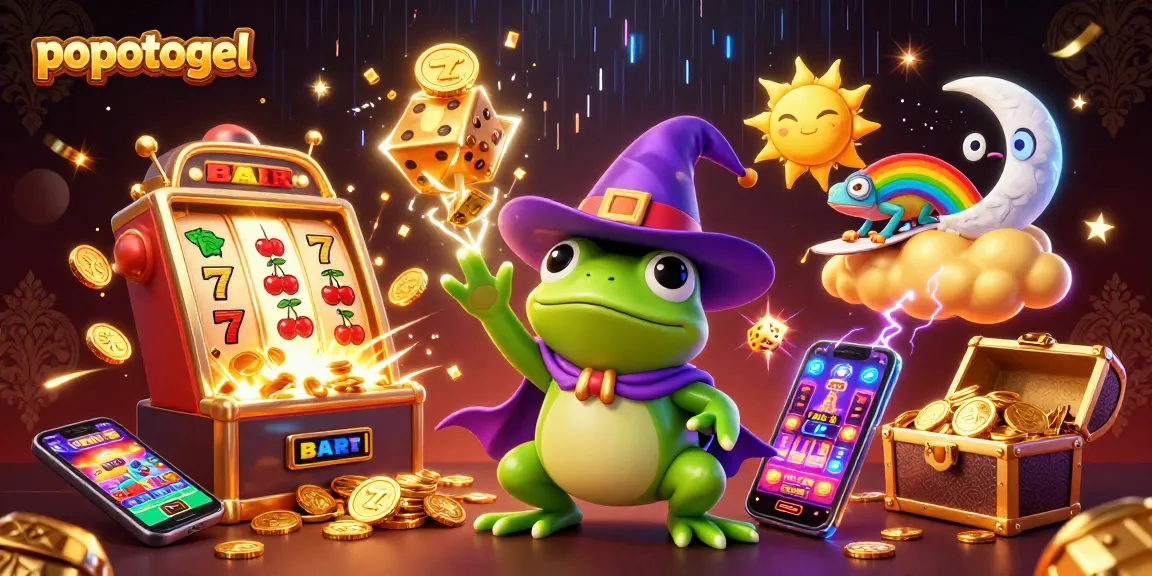 Experience the excitement with popotogel's thrilling storm of golden coins and vibrant gaming elements.