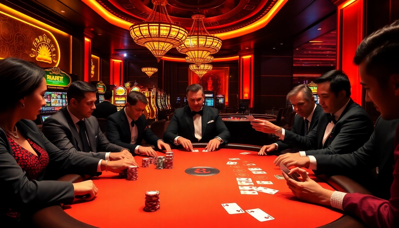 Experience high-stakes gaming excitement at https://rr9957.com/ with elite poker players in a luxurious casino setting.