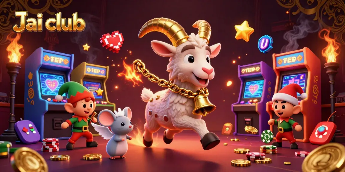 Experience the excitement of Jai club's dynamic gaming adventure with Krampus and friends in a festive cash-filled casino.
