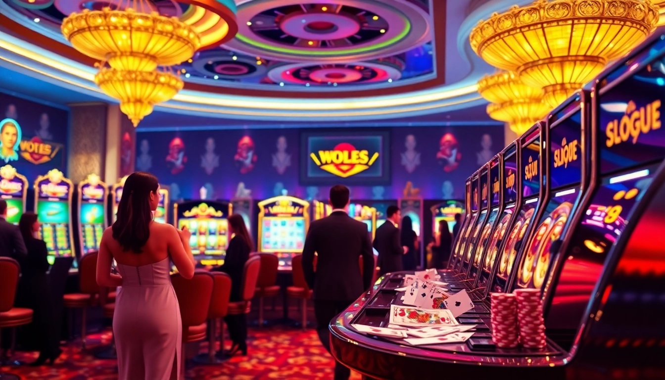 Players enjoying the exciting slot88 machines in a luxurious casino atmosphere.