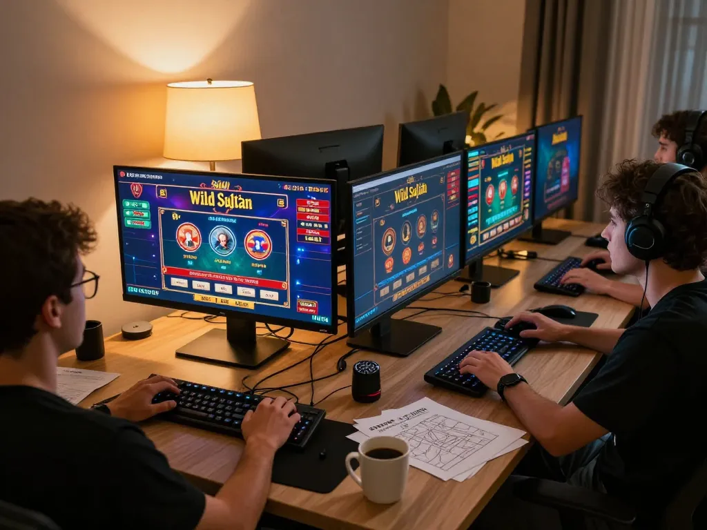 Player experiencing Wild Sultan fr online casino with multiple screens and gaming strategies