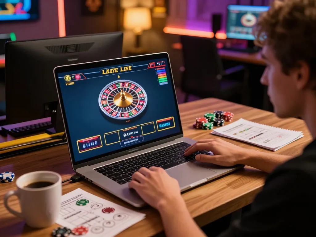 LIGA2000 player making strategic bets on live dealer roulette game for an engaging online experience.