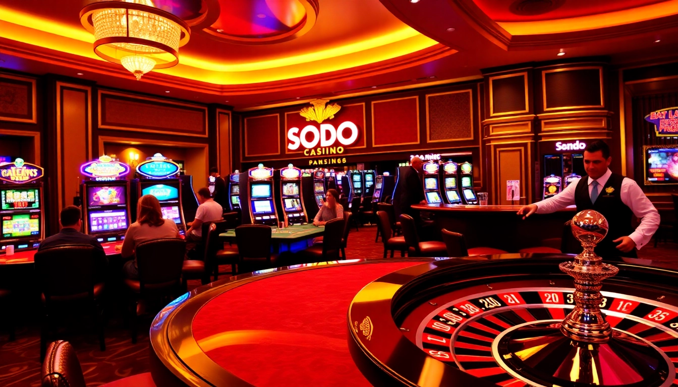 SODO CASINO 66 players enjoying a lively poker game at a luxurious casino table.
