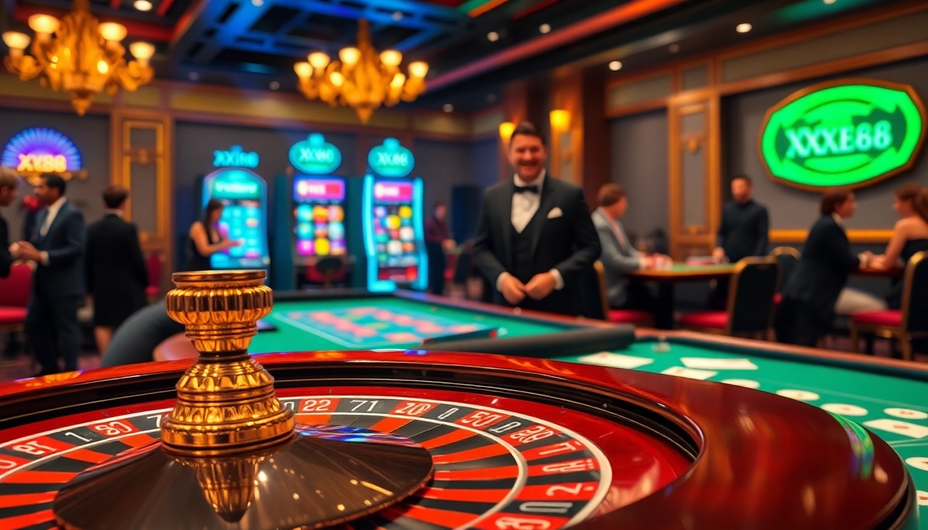 Experience thrilling gameplay at XX88 Casino with vibrant gambling action on display.