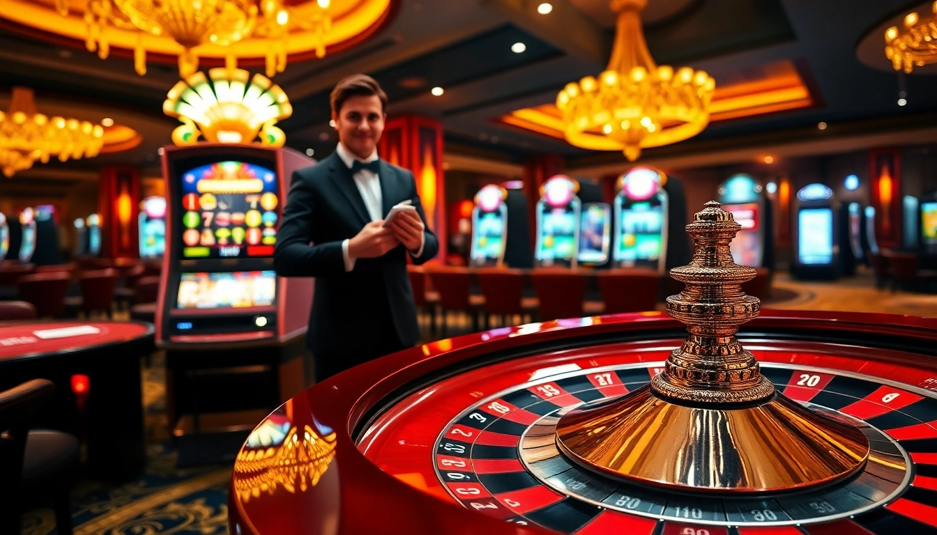 Experience thrilling gameplay at https://tg88.za.com/, a vibrant casino scene with a roulette table.