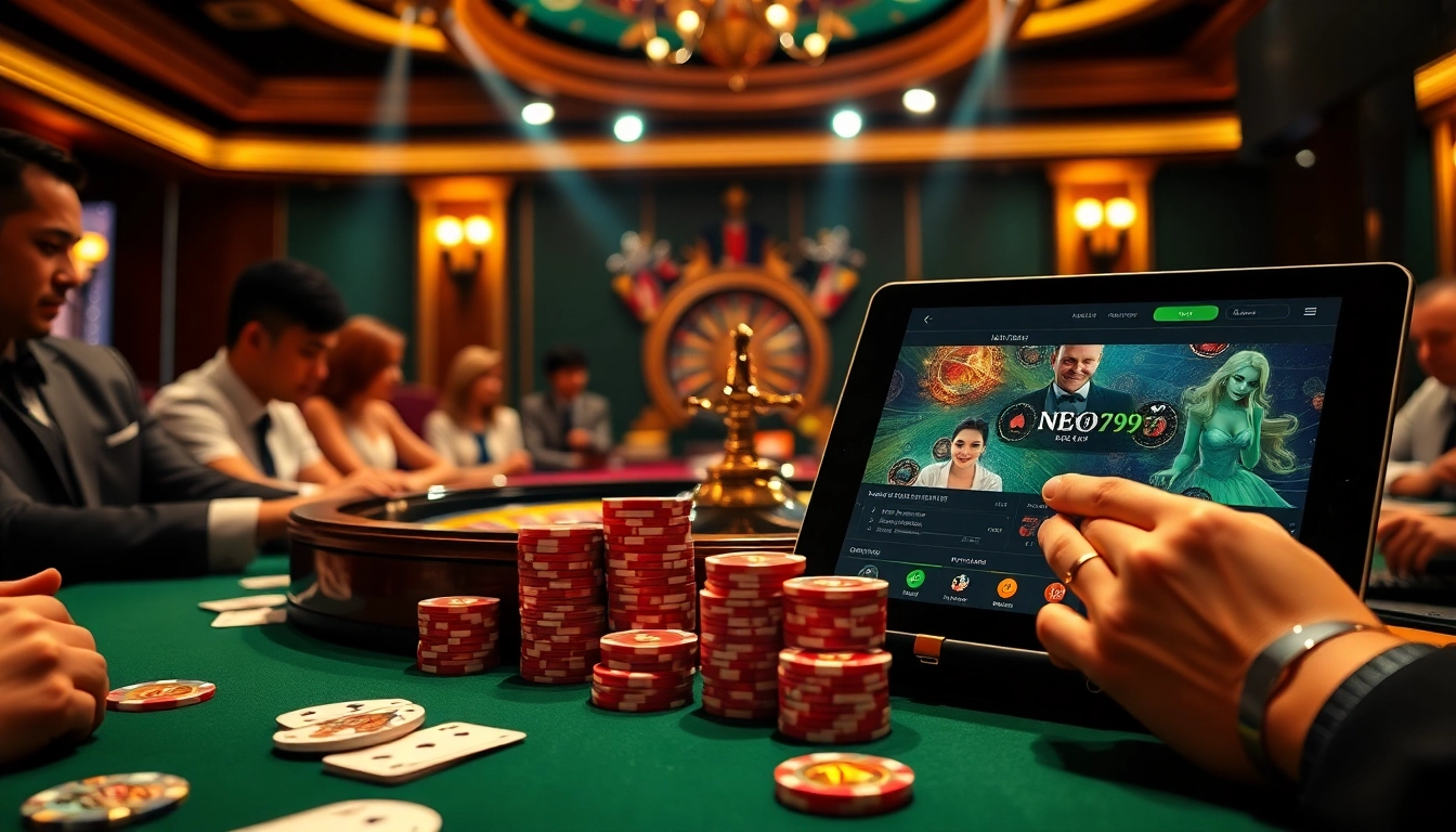 Engaging scene at NHÀ CÁI NEO79 showcasing vibrant casino games and an inviting atmosphere.