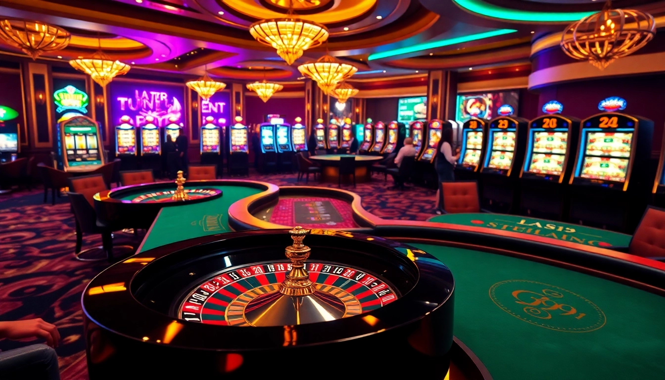 Experience thrilling gameplay at https://go99.institute/ with vibrant casino tables and excited gamblers.
