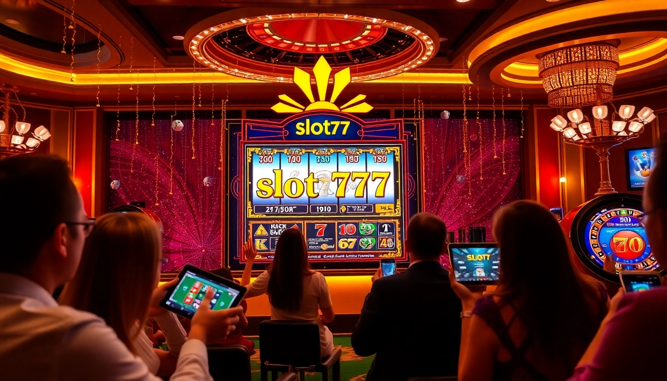 Experience the excitement of slot777 with vibrant slot machines and engaging online gamblers.