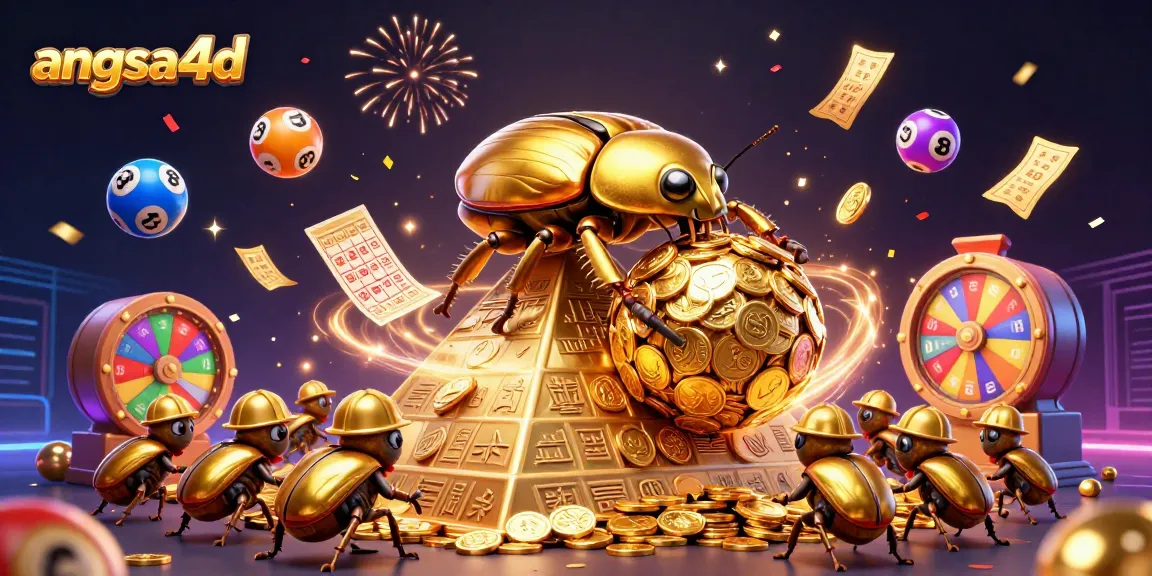 Engage with angsa4d's dynamic casino experience featuring golden beetles and vibrant lottery elements.