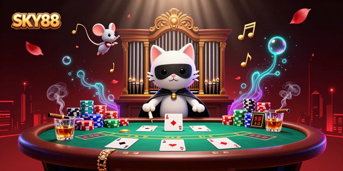 Engage with thrilling SKY88 casino gameplay, showcasing action-packed poker dynamics and vibrant visual elements.