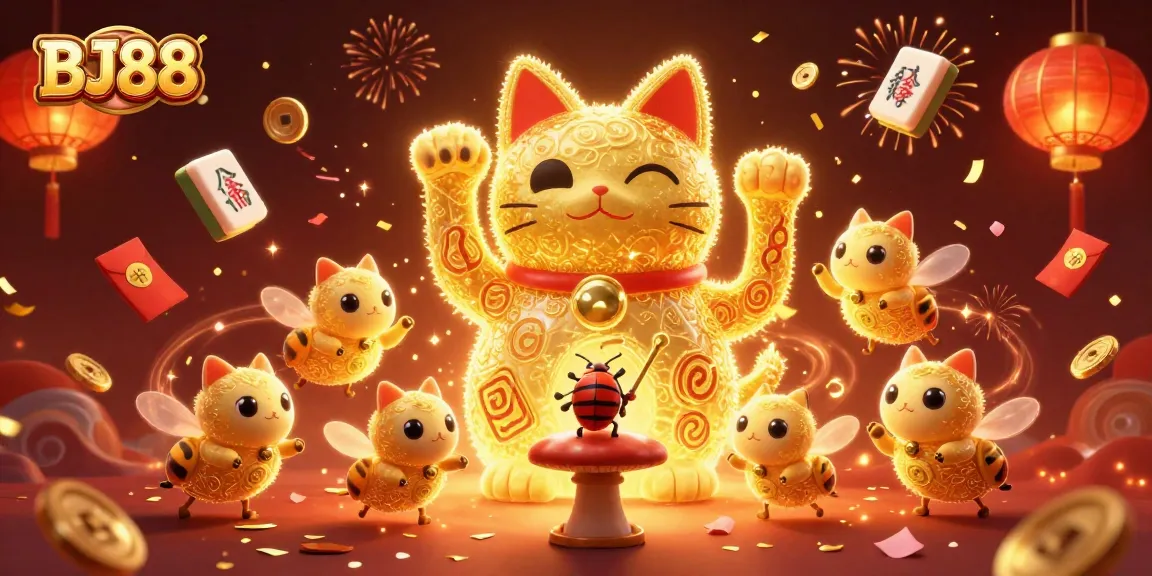 Experience the thrill of gaming with BJ88 in this captivating 3D casino illustration.